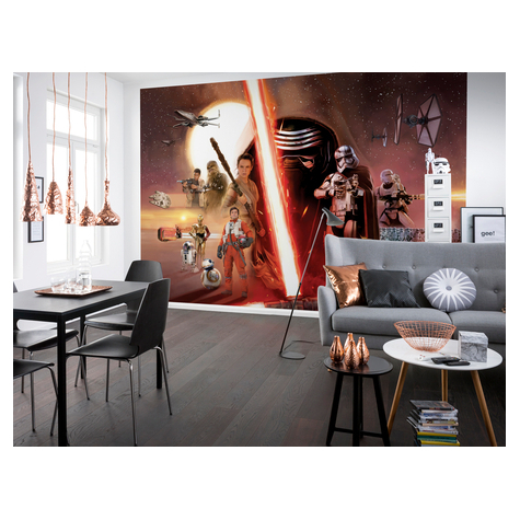 Χαρτί φωτογραφία ταπετσαρία - STAR WARS EP7 Collage - Μέγεθος 368 x 254 cm