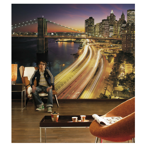Χαρτί φωτογραφία ταπετσαρία - NYC Lights - Μέγεθος 368 x 254 cm