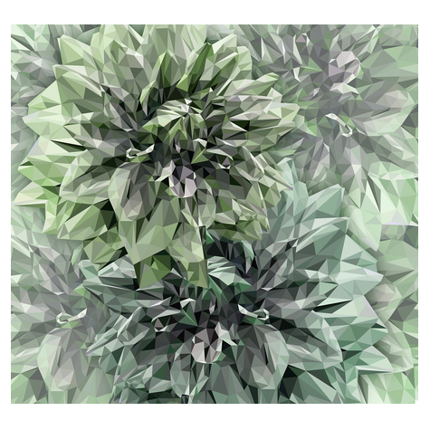 Μη υφασμένη ταπετσαρία φωτογραφιών - Emerald Flowers - Μέγεθος 300 x 280 cm