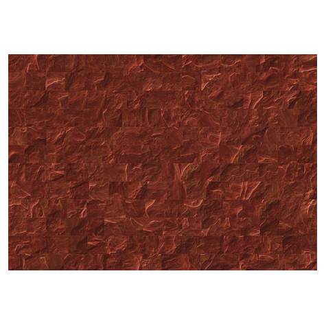 Μη υφασμένη ταπετσαρία φωτογραφιών - Κόκκινα πλακάκια σχιστόλιθου - Μέγεθος 400 x 280 cm