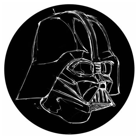 Αυτοκόλλητη Μη υφασμένη ταπετσαρία φωτογραφιών/τατουάζ τοίχου - Star Wars Ink Vader - μέγεθος 125 x 125 cm