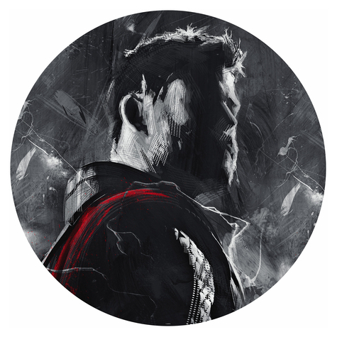 Αυτοκόλλητη Μη υφασμένη ταπετσαρία φωτογραφιών/τατουάζ τοίχου - Avengers Painting Thor - μέγεθος 125 x 125 cm