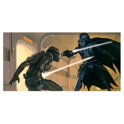 Μη υφασμένη ταπετσαρία φωτογραφιών - Star Wars Classic RMQ Vader vs Luke - Μέγεθος 500 x 250 cm