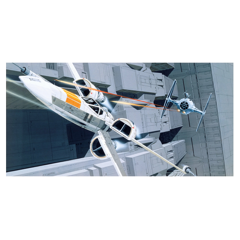 Μη υφασμένη ταπετσαρία φωτογραφιών - Star Wars Classic RMQ X-Wing vs TIE-Fighter - μέγεθος 500 x 250 cm