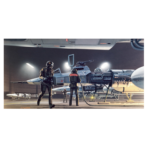 Μη υφασμένη ταπετσαρία φωτογραφιών - Star Wars Classic RMQ Yavin Hangar - Μέγεθος 500 x 250 cm