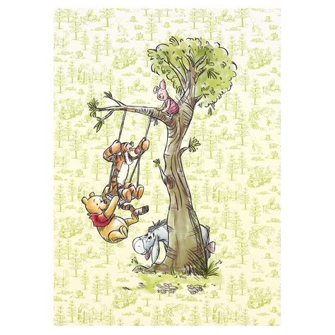 Μη υφασμένη ταπετσαρία φωτογραφιών - Winnie the Pooh στο δάσος - μέγεθος 200 x 280 cm