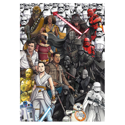 Μη υφασμένη ταπετσαρία φωτογραφιών - Star Wars Retro Cartoon - μέγεθος 200 x 280 cm