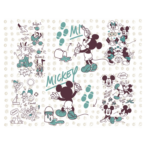 Μη υφασμένη ταπετσαρία φωτογραφιών - Mickey and Friends - μέγεθος 350 x 280 cm