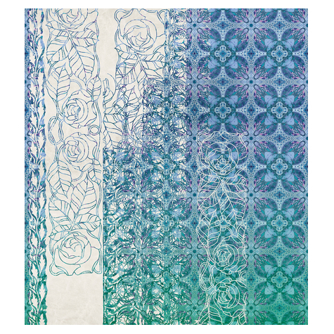 Μη υφασμένη ταπετσαρία φωτογραφιών - Art Nouveau Bleu - μέγεθος 250 x 280 cm