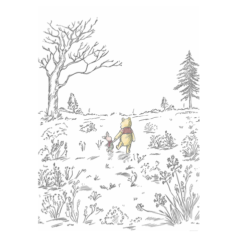 Μη υφασμένη ταπετσαρία φωτογραφιών - Winnie the Pooh Walk - μέγεθος 200 x 280 cm