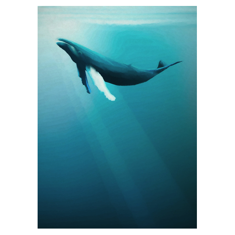 Μη υφασμένη ταπετσαρία φωτογραφιών - Καλλιτεχνική φάλαινα - Μέγεθος 200 x 280 cm