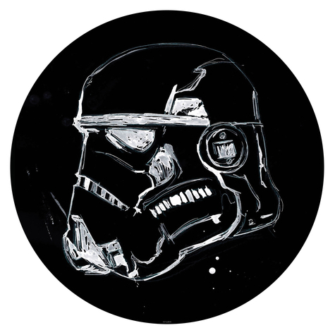 Αυτοκόλλητη Μη υφασμένη ταπετσαρία φωτογραφιών/τατουάζ τοίχου - Star Wars Ink Stormtrooper - μέγεθος 125 x 125 cm