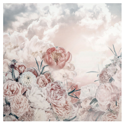 Μη υφασμένη ταπετσαρία φωτογραφιών - Σύννεφα με άνθη - Μέγεθος 250 x 250 cm