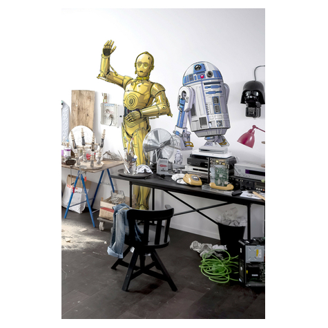 Αυτοκόλλητη Μη υφασμένη ταπετσαρία φωτογραφιών/τατουάζ τοίχου - Star Wars XXL C-3PO - μέγεθος 127 x 200 cm
