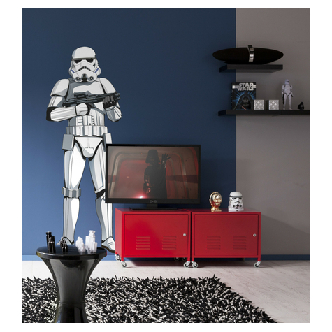 Αυτοκόλλητη Μη υφασμένη ταπετσαρία φωτογραφιών/τατουάζ τοίχου - Star Wars XXL Stormtrooper - μέγεθος 127 x 188 cm
