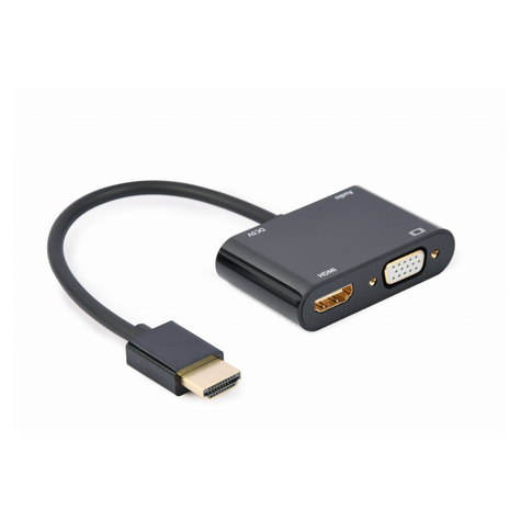 CableXpert Καλώδιο προσαρμογέα HDMI σε υποδοχή HDMI + προσαρμογέα ήχου, A-HDMIM-HDMIFVGAF-01