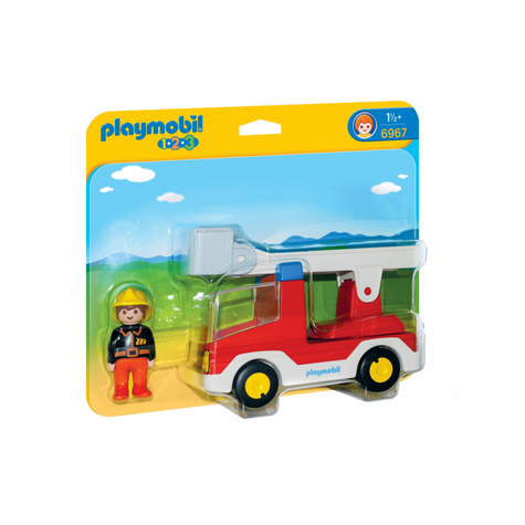 Playmobil 1.2.3 - Φορτηγό με σκάλα πυρόσβεσης (6967)