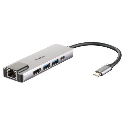 D-Link 5 σε 1 USB-C Hub με HDMI/Ethernet και θύρα φόρτισης USB-C DUB-M520