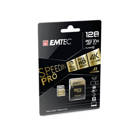 Emtec MicroSDXC 128GB SpeedIN PRO CL10 95MB/s FullHD 4K UltraHD