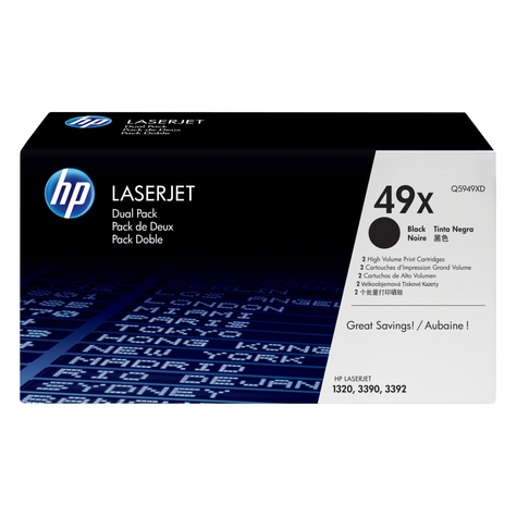 Κασέτα τόνερ HP LaserJet 49X 6000 σελίδες μαύρη διπλή συσκευασία μαύρη Q5949XD