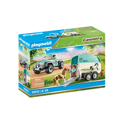 Playmobil Country - Αυτοκίνητο με ρυμουλκούμενο πόνυ (70511)