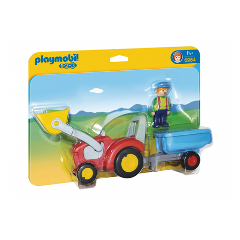 Playmobil 1.2.3 - Τρακτέρ με ρυμουλκούμενο (6964)