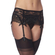 amorable by rimba suspender belt with g-string and stockings one size black