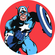 Αυτοκόλλητη Μη υφασμένη ταπετσαρία φωτογραφιών/τατουάζ τοίχου - Marvel PowerUp Captain America - μέγεθος 125 x 125 cm
